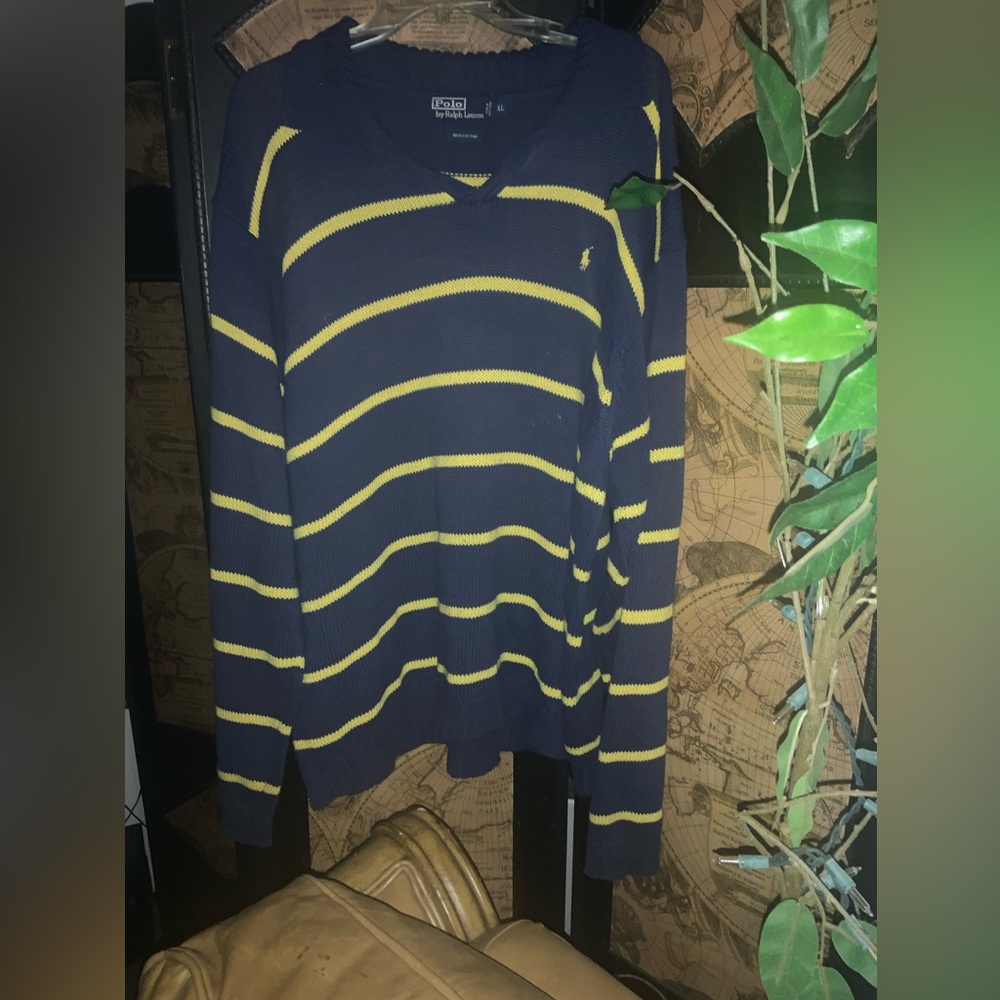 Ralph Lauren Navy and Yellow Sweater